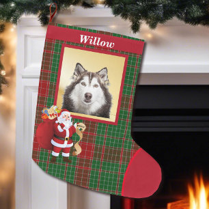 Grande Chaussette De Noël Liste des bons chiens du Père Noël Nom de la pho