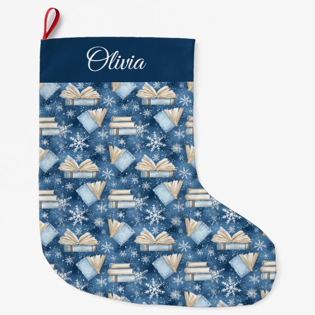 Grande Chaussette De Noël Livres de lecture de Noël (Devant)