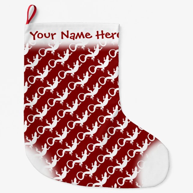 Grande Chaussette De Noël Lizard Christmas Stocking Custom Reptile Stocking (Devant)