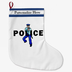 Grande Chaussette De Noël Logo d'action de police