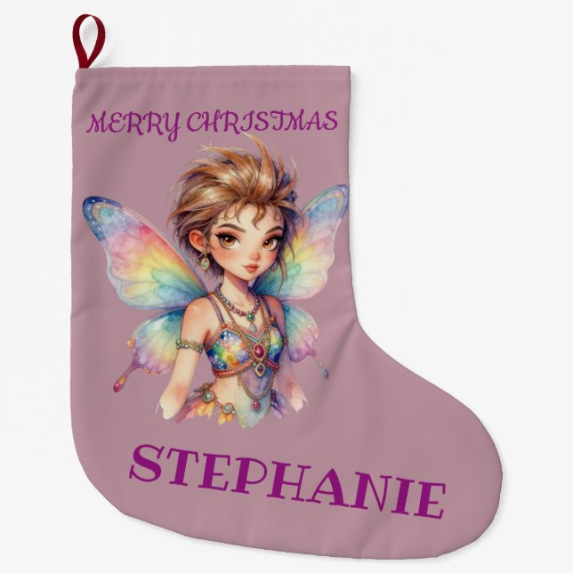 Grande Chaussette De Noël Luminous Rainbow Guardian fairy (Devant)