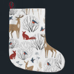 Grande Chaussette De Noël Magic Winter Wonderland<br><div class="desc">Un design hivernal avec des animaux de la forêt !</div>