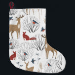 Grande Chaussette De Noël Magic Winter Wonderland<br><div class="desc">Un design hivernal avec des animaux de la forêt !</div>