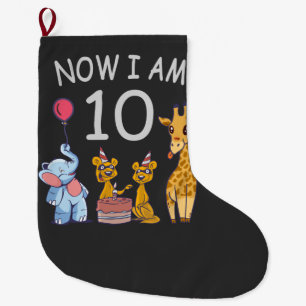 Grande Chaussette De Noël Maintenant j'ai 10 ans 10ème anniversaire au Zoo