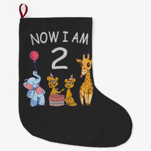 Grande Chaussette De Noël Maintenant j'ai 2 ans 2ème anniversaire au Zoo Béb