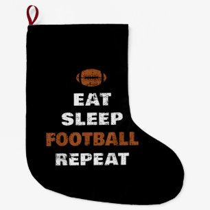 Grande Chaussette De Noël Manger Dormir Football Répéter Amour Football Vint