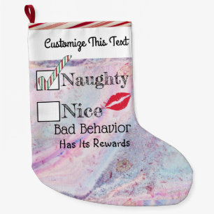 Grande Chaussette De Noël Marbre métallique vilain des textes de parties