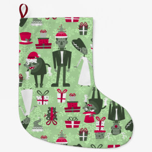 Grande Chaussette De Noël mariée de franckestein de noël vert