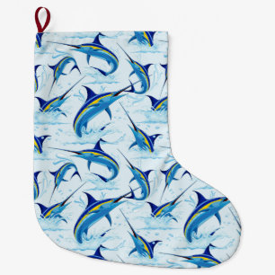 Grande Chaussette De Noël Marlin Bleu Jaillissant de l'Océan