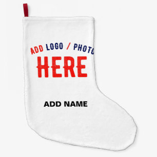 GRANDE CHAUSSETTE DE NOËL MARQUE BLANCHE MODERNE ET PERSONNALISABLE VÉRIFIÉE