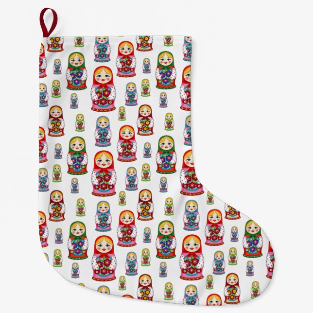 Grande Chaussette De Noël Matreshka (Devant)