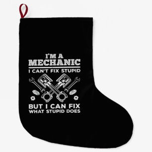 Grande Chaussette De Noël Mécanicien drôle pour papa homme voiture auto dies