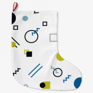 Grande Chaussette De Noël Memphis, cool, tendance, art géométrique moderne