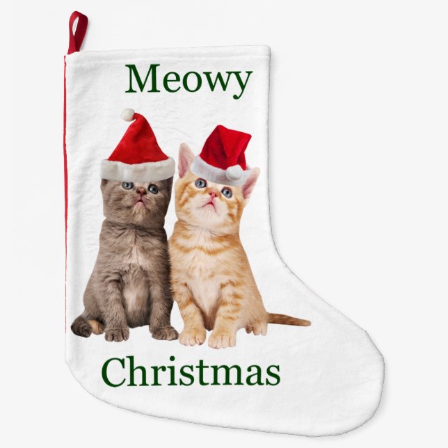 Grande Chaussette De Noël Meowy Christmas Kitten Christmas Stocking (Devant)