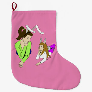 Grande Chaussette De Noël mère et fille bunnygirls