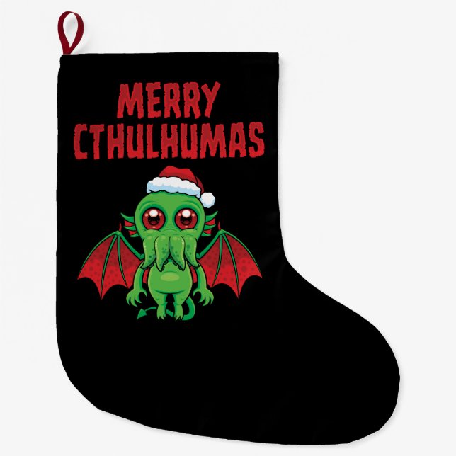 Grande Chaussette De Noël Merry Cthulhumas Seasons Greetings (Devant)
