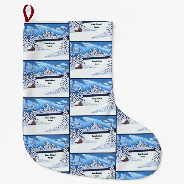 Grande Chaussette De Noël Merveille d'hiver (Devant)