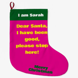 Grande Chaussette De Noël Message de Noël à Père Noël Nom de la Personnalise