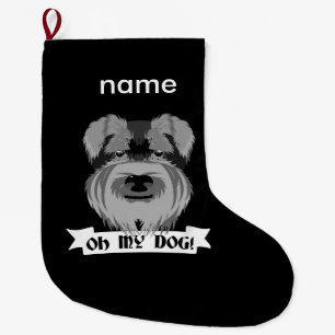 Grande Chaussette De Noël Mignon Schnauzer Oh Mon Chien