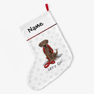 Grande Chaussette De Noël Mignonne Chien - Allons-y ! Récupérateur de chocol