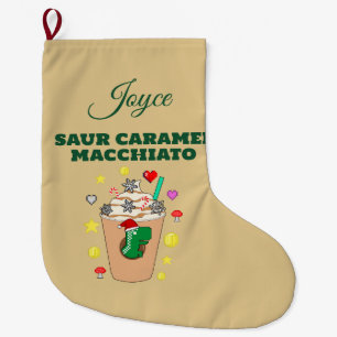 Grande Chaussette De Noël Mikitiez Trex dinosaure icedcoffee caramel xmas