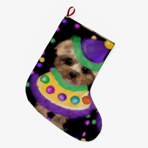 GRANDE CHAUSSETTE DE NOËL MINI YORKIE POO   