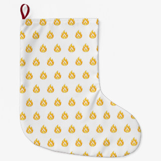 Grande Chaussette De Noël Minimal Fire Flame Icon Hot Lit Aesthetic Graphic