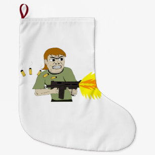 Grande Chaussette De Noël mitrailleuse