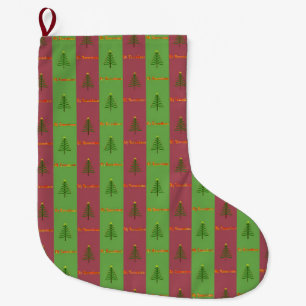 Grande Chaussette De Noël Modèle de sapin de Noël Old World Evergreen