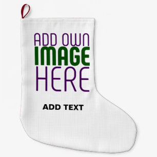 GRANDE CHAUSSETTE DE NOËL MODÈLE DE TEXTE D'IMAGE BLANCHE SIMPLE MODERNE