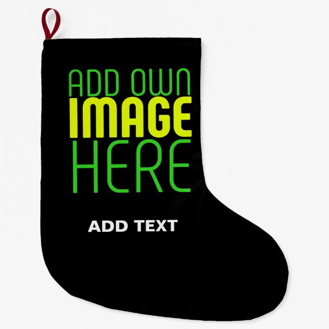 GRANDE CHAUSSETTE DE NOËL MODÈLE DE TEXTE D'IMAGE NOIRE SIMPLE ET MODERNE (Devant)