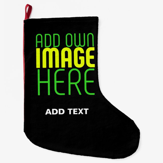 GRANDE CHAUSSETTE DE NOËL MODÈLE DE TEXTE D'IMAGE NOIRE SIMPLE ET MODERNE (Devant)