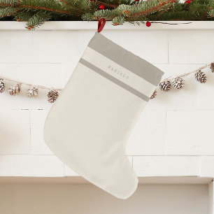 Grande Chaussette De Noël Monogramme minimaliste moderne Nom personnalisé ne