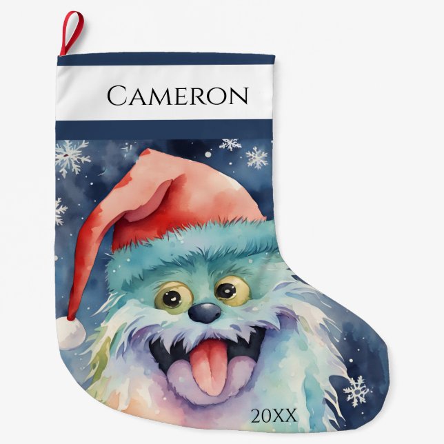 Grande Chaussette De Noël Monster de Furry Xmas (Devant)