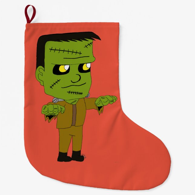 Grande Chaussette De Noël monstre chibi (Devant)