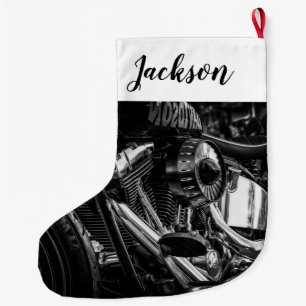 Grande Chaussette De Noël Moteur de moto en gros plan