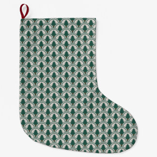 Grande Chaussette De Noël Motif À feuillage persistant Art déco