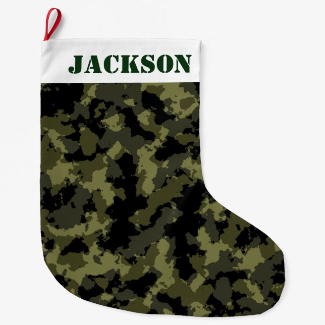 Grande Chaussette De Noël Motif Camo (Devant)