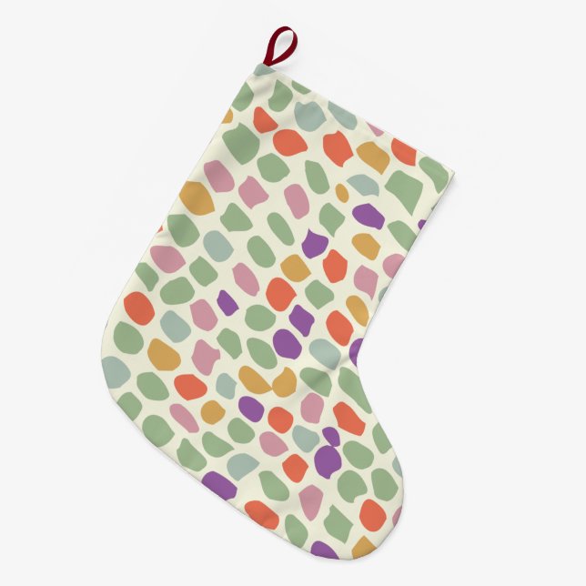 Grande Chaussette De Noël motif coloré (Devant (Accrochage))