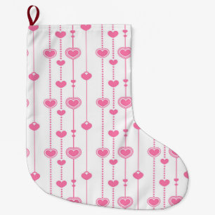 Grande Chaussette De Noël Motif de coeur 26