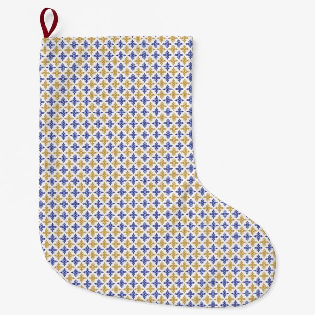 Grande Chaussette De Noël Motif de fleurs (Devant)