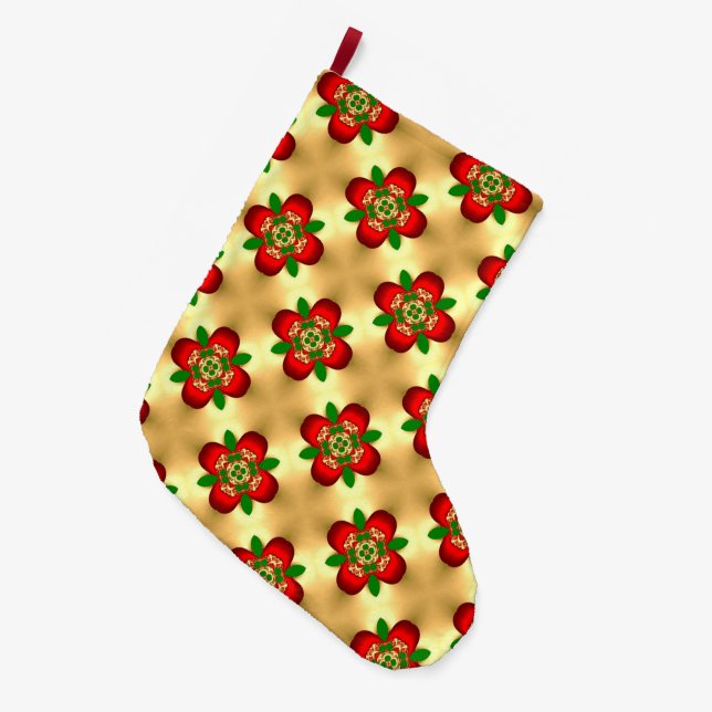 Grande Chaussette De Noël Motif de Noël (Devant (Accrochage))