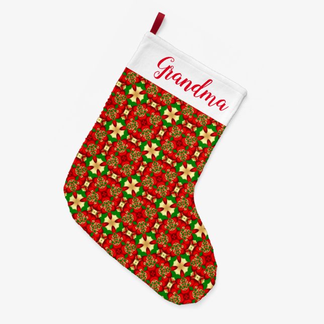 Grande Chaussette De Noël Motif de Noël (Devant (Accrochage))