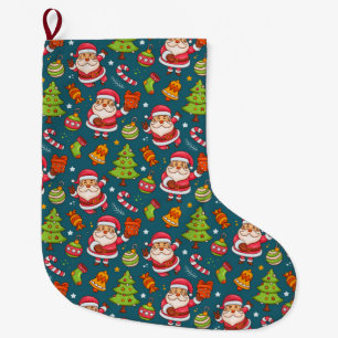 Grande Chaussette De Noël Motif de Noël mignon