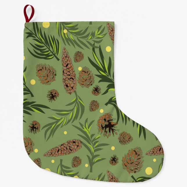 Grande Chaussette De Noël Motif de Noël, Pine Snow 11 (Devant)