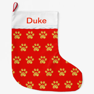 Grande Chaussette De Noël Motif de patte