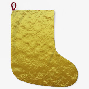 Grande Chaussette De Noël Motif de Texture d'or (Luminosité d'or luxueuse)