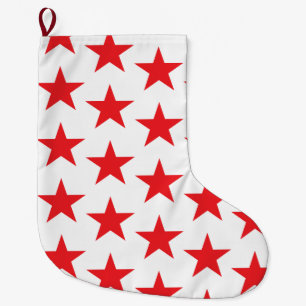Grande Chaussette De Noël Motif Étoiles 14