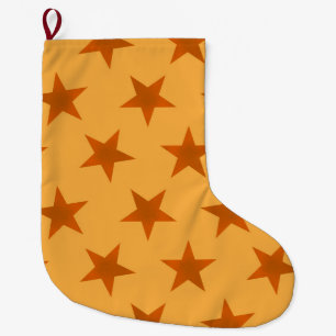 Grande Chaussette De Noël Motif Étoiles Dorées 2