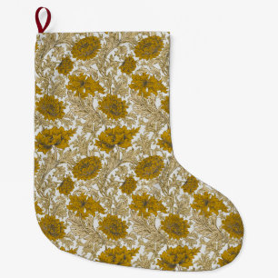 Grande Chaussette De Noël Motif floral vintage de William Morris aux tons te